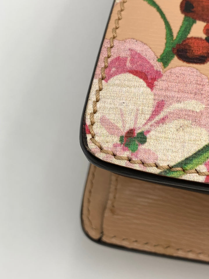 Gucci Small Dionysus Pink Leather Blooms Crossbody Bag
