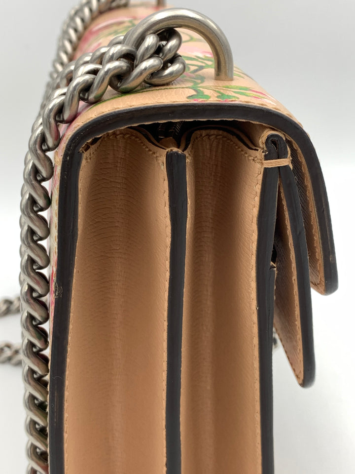 Gucci Small Dionysus Pink Leather Blooms Crossbody Bag