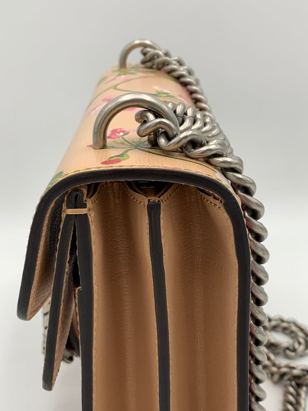 Gucci Small Dionysus Pink Leather Blooms Crossbody Bag