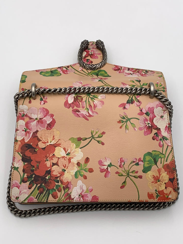 Gucci Small Dionysus Pink Leather Blooms Crossbody Bag