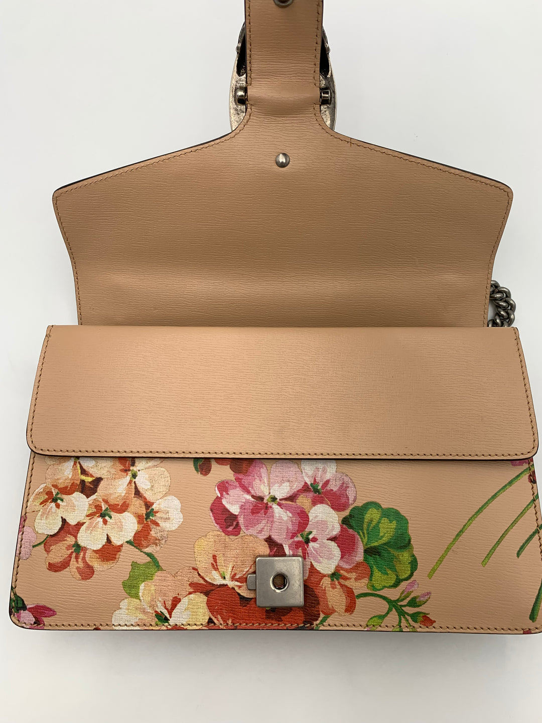 Gucci Small Dionysus Pink Leather Blooms Crossbody Bag