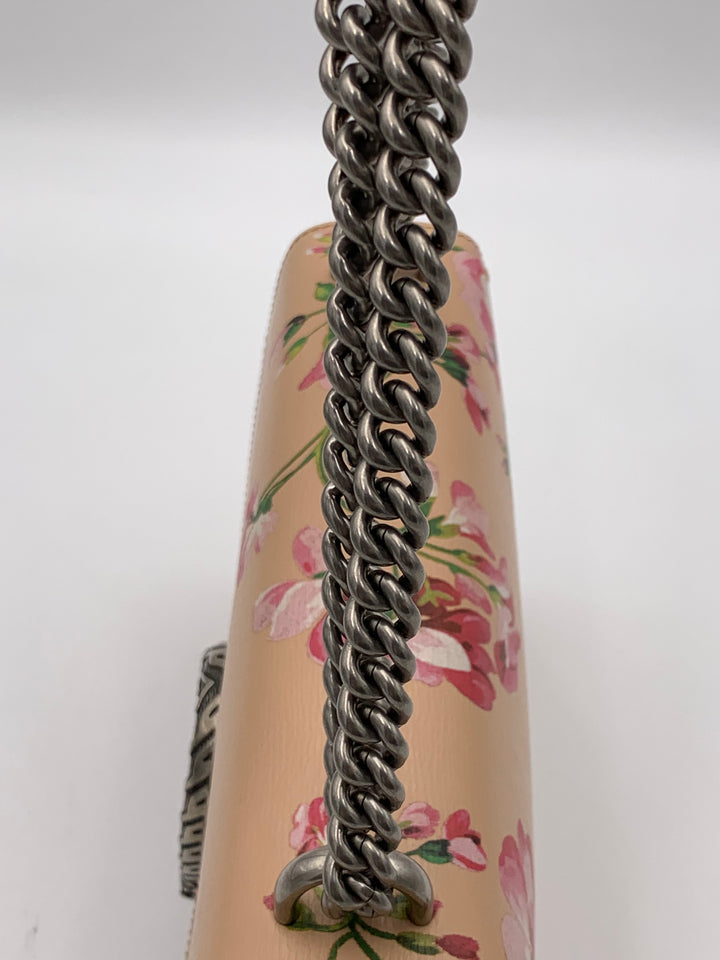 Gucci Small Dionysus Pink Leather Blooms Crossbody Bag