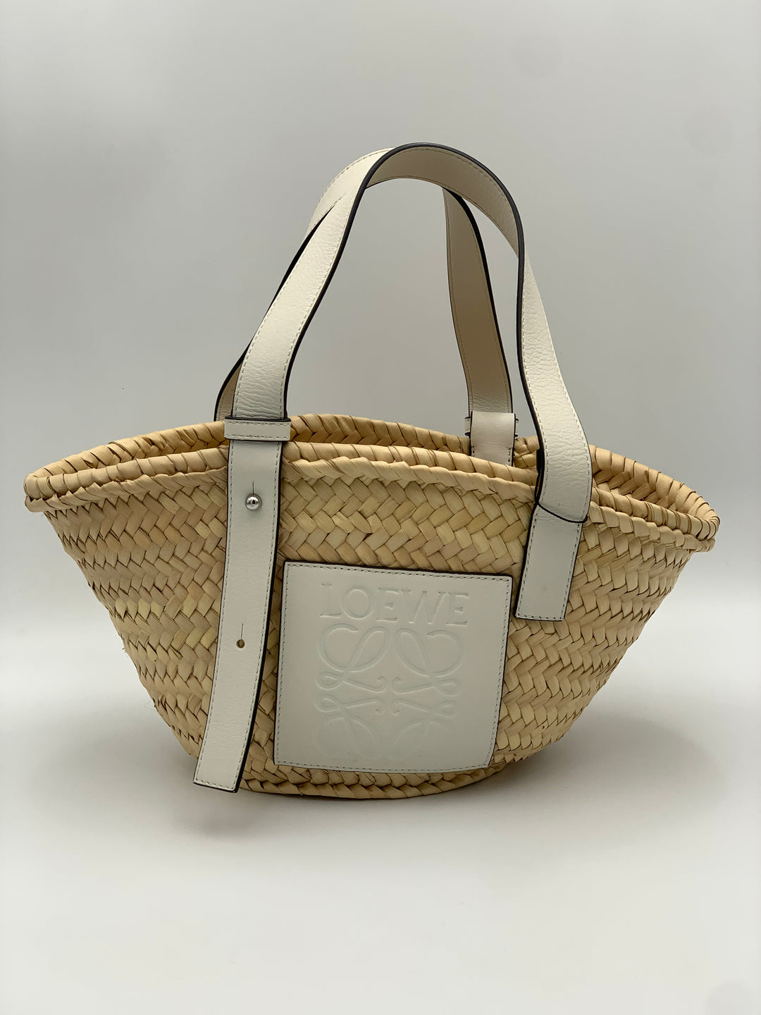 Loewe Small Raffia Anagram Basket Tote Bag