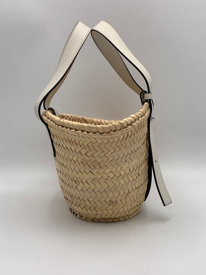 Loewe Small Raffia Anagram Basket Tote Bag