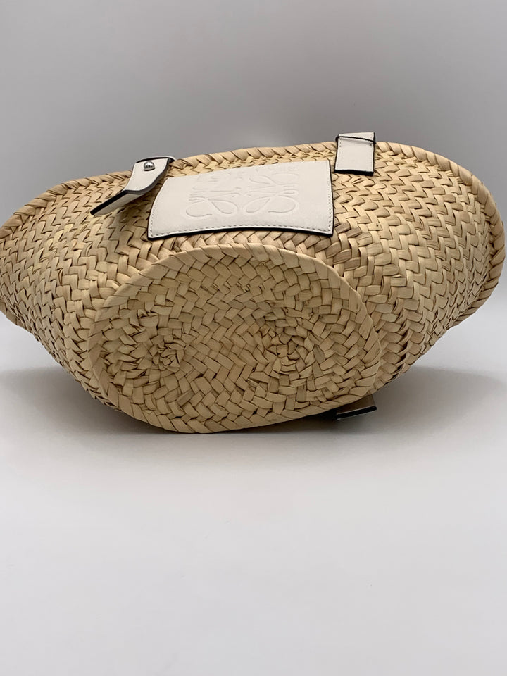 Loewe Small Raffia Anagram Basket Tote Bag