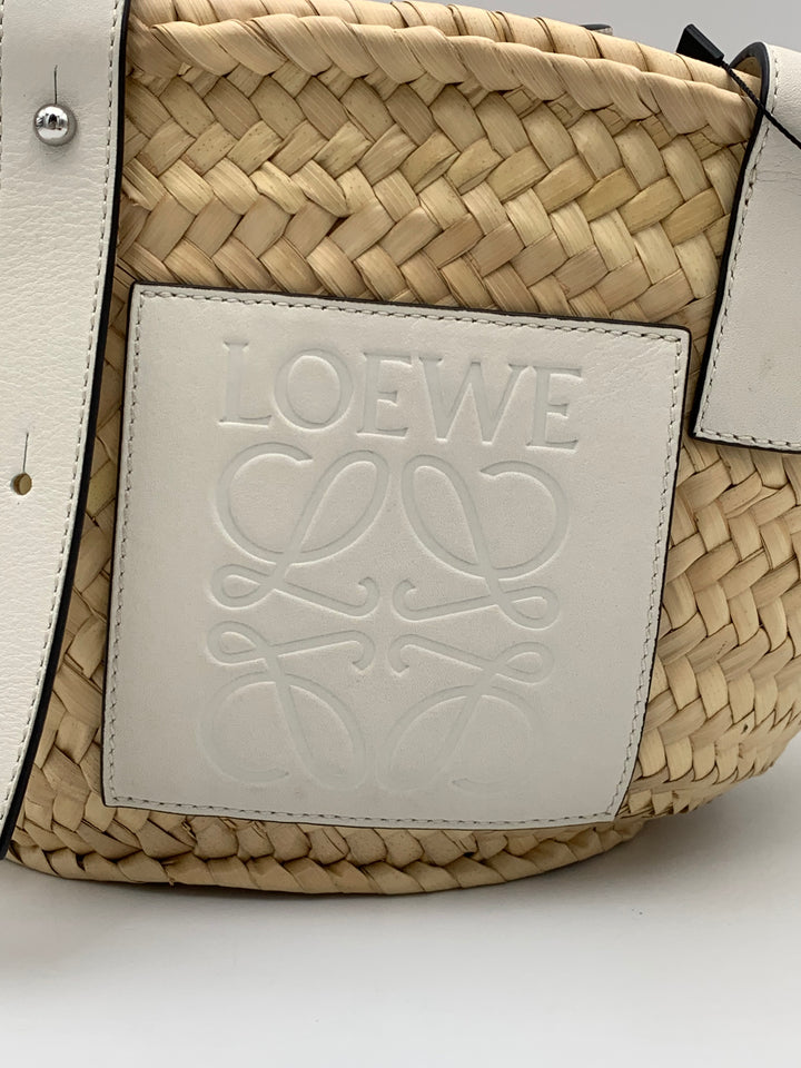 Loewe Small Raffia Anagram Basket Tote Bag