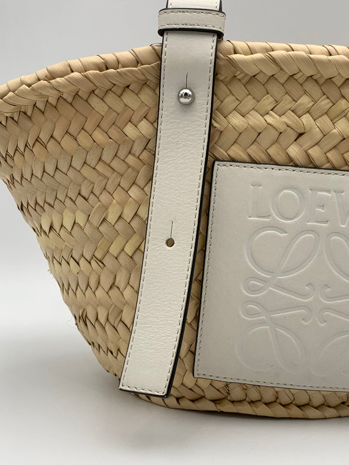 Loewe Small Raffia Anagram Basket Tote Bag