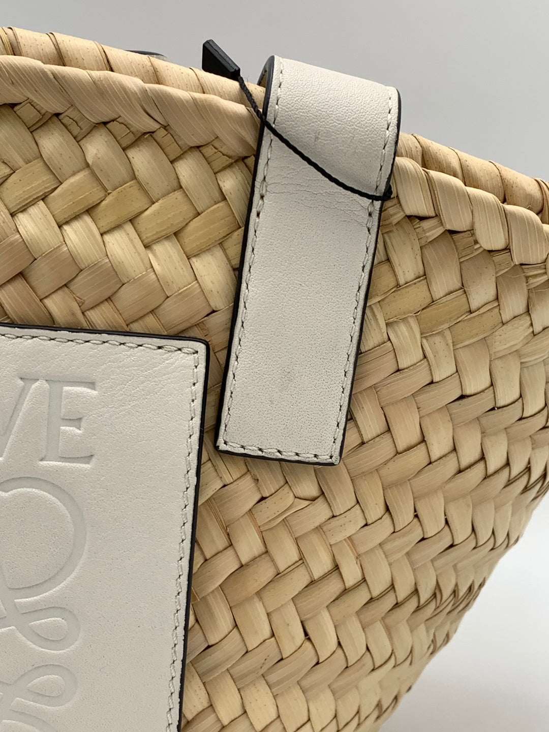 Loewe Small Raffia Anagram Basket Tote Bag