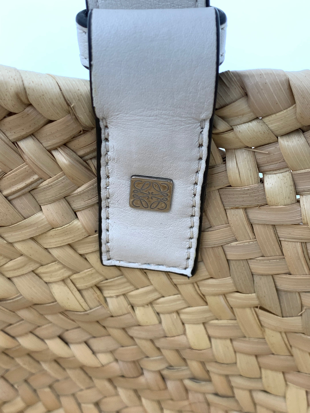 Loewe Small Raffia Anagram Basket Tote Bag
