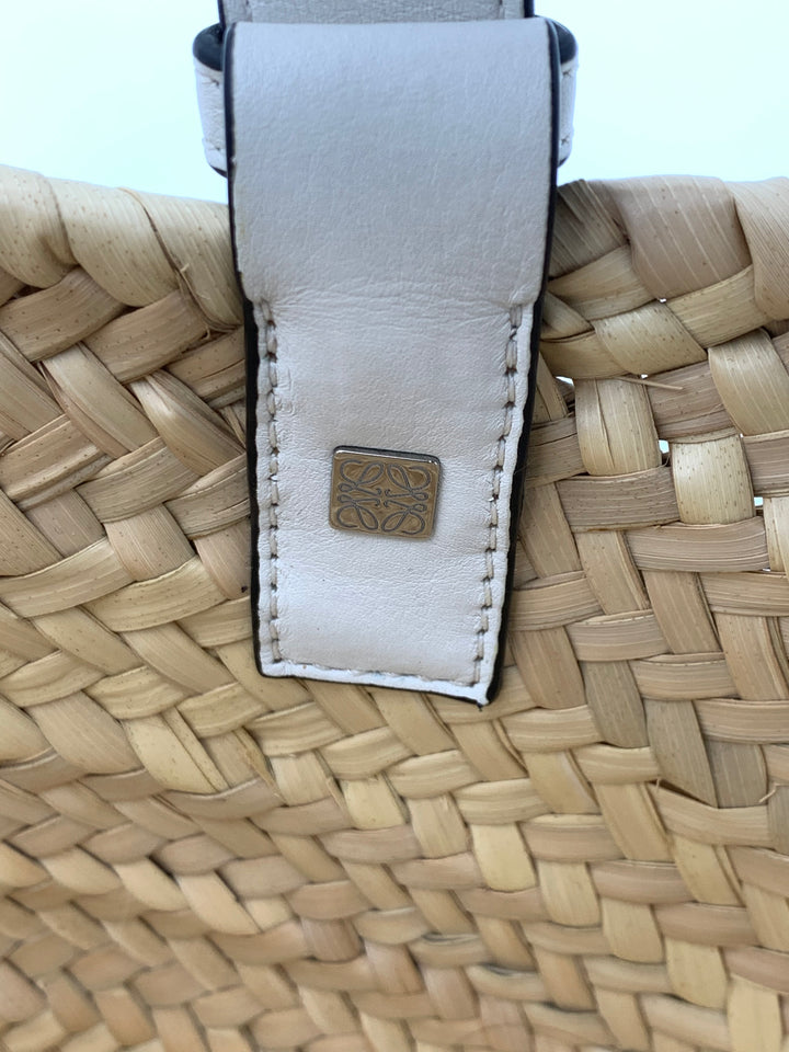 Loewe Small Raffia Anagram Basket Tote Bag