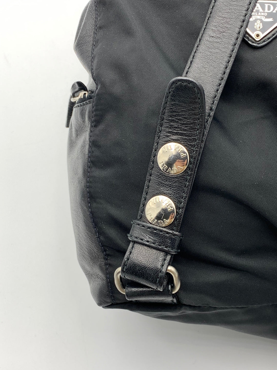 Prada Black Nylon & Leather Backpack