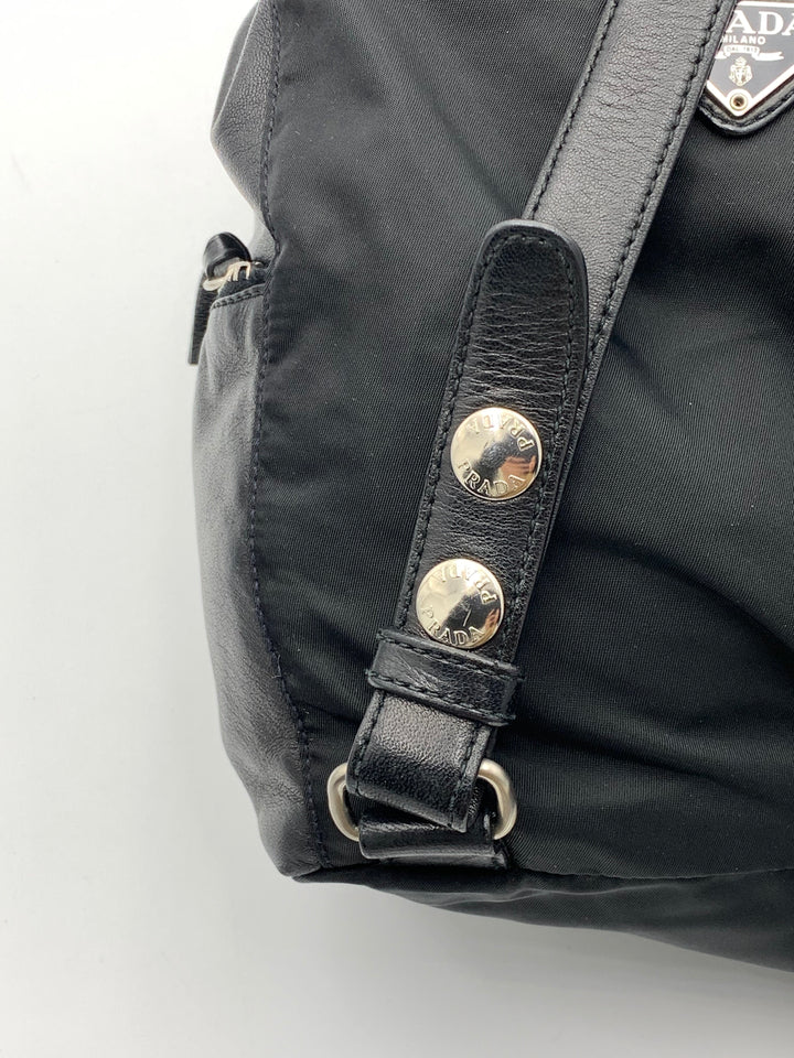 Prada Black Nylon & Leather Backpack