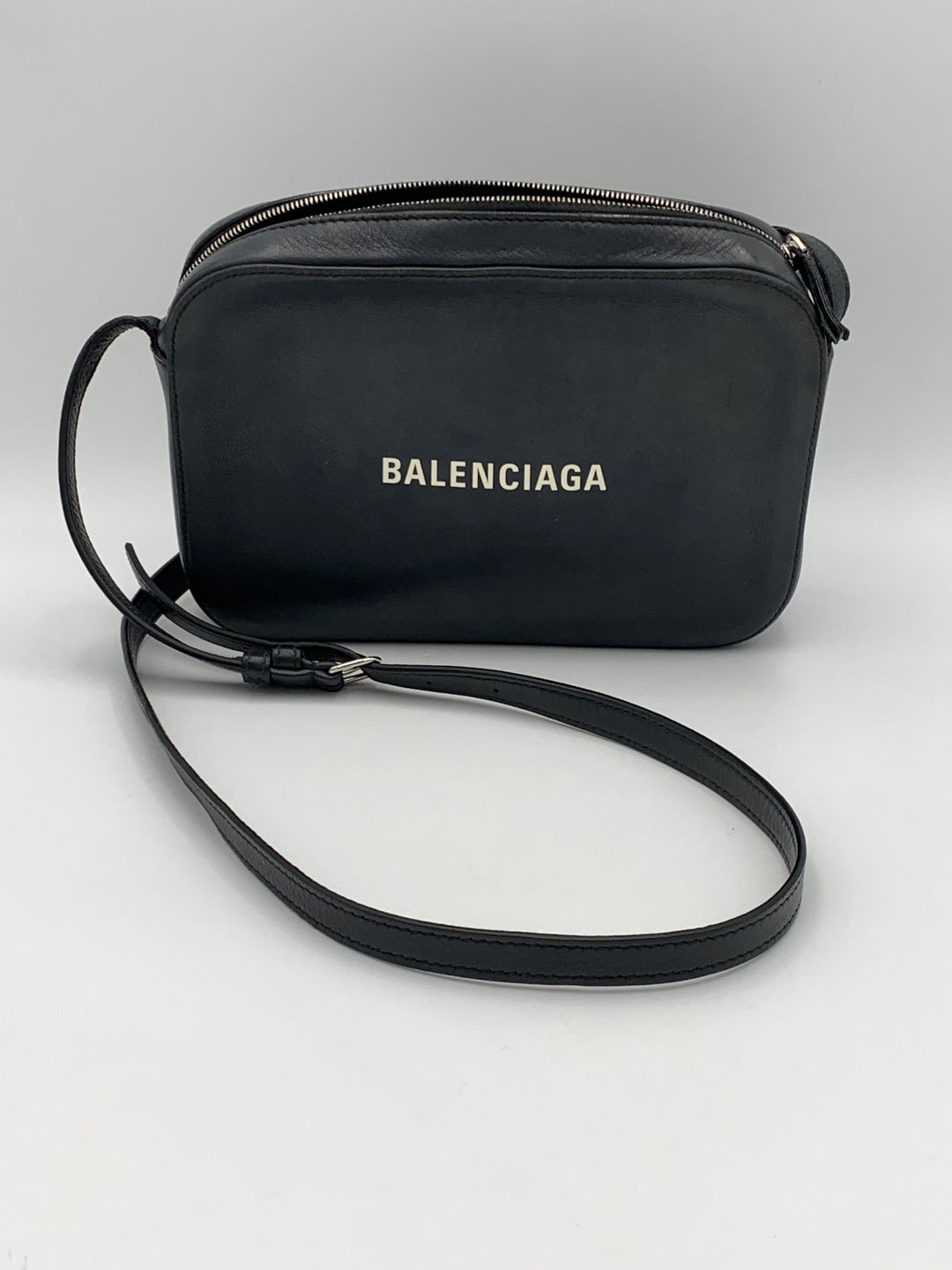 Balenciaga Everyday Small Black Leather Camera Crossbody Bag