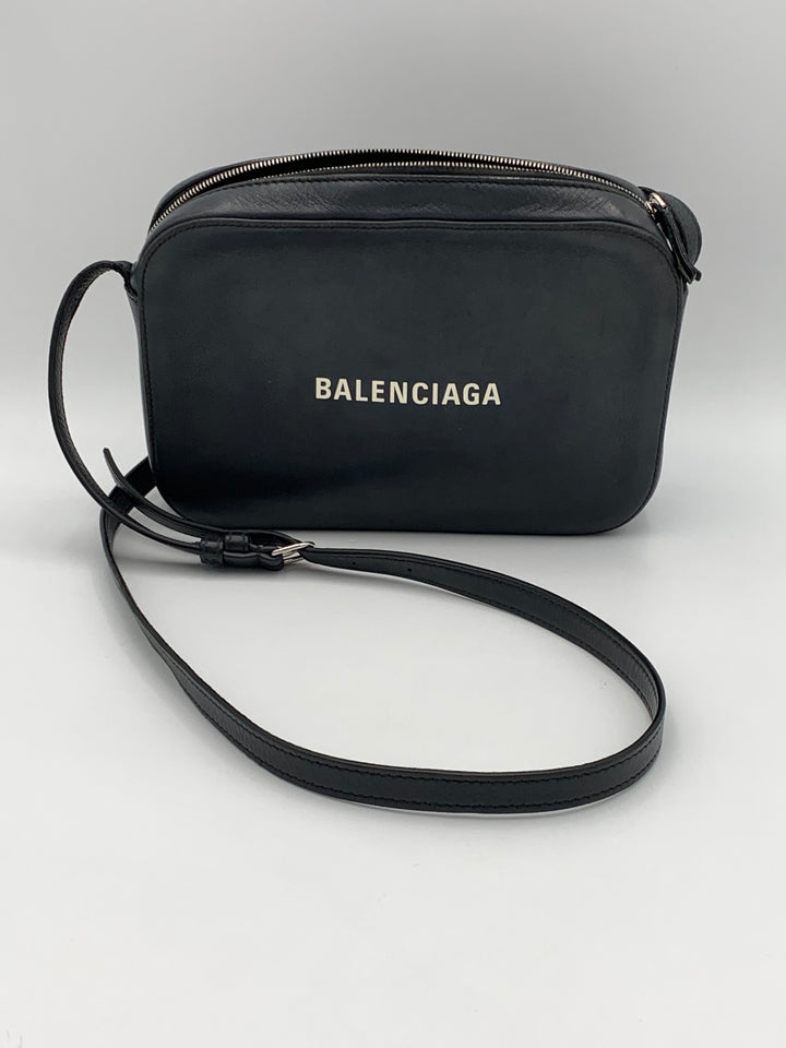 Balenciaga Everyday Small Black Leather Camera Crossbody Bag