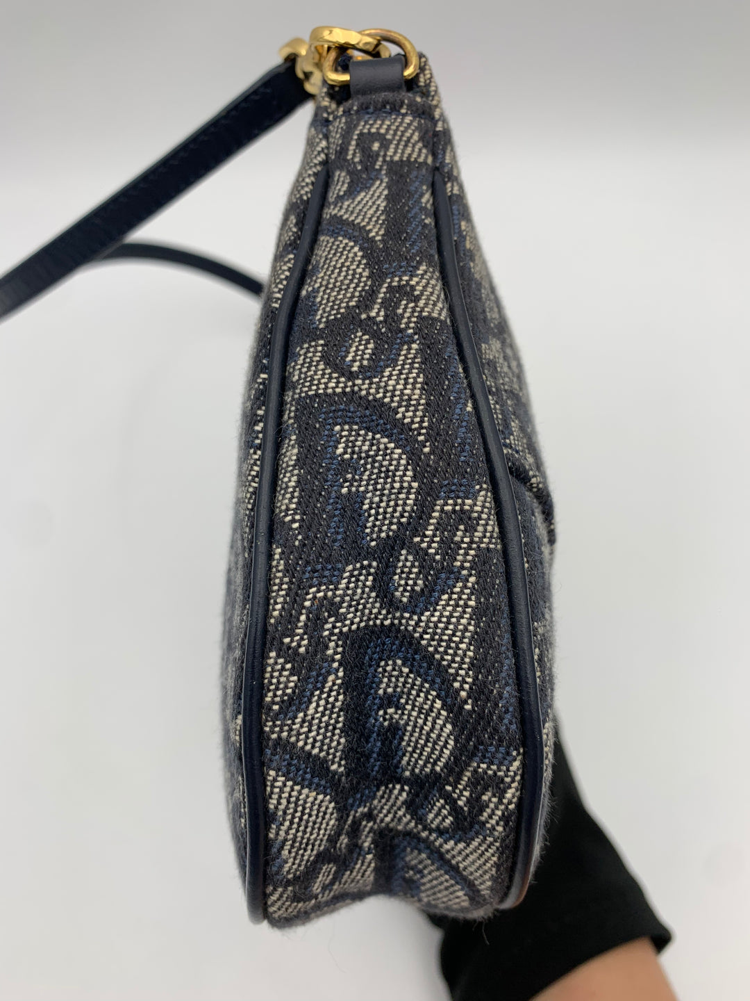 Christian Dior Saddle Blue Oblique Canvas Shoulder Bag