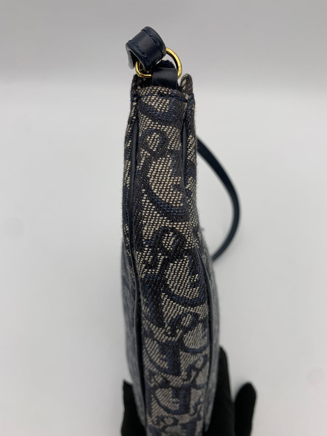 Christian Dior Saddle Blue Oblique Canvas Shoulder Bag