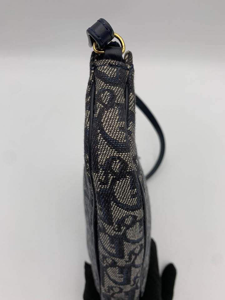 Christian Dior Saddle Blue Oblique Canvas Shoulder Bag