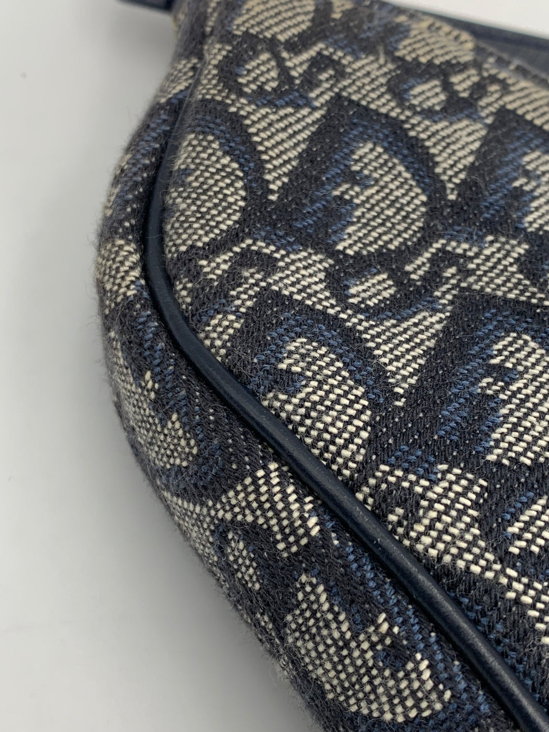 Christian Dior Saddle Blue Oblique Canvas Shoulder Bag