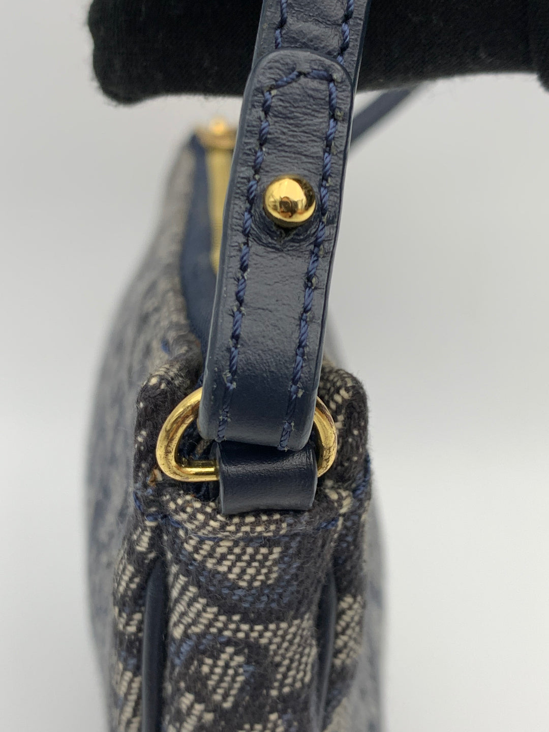 Christian Dior Saddle Blue Oblique Canvas Shoulder Bag