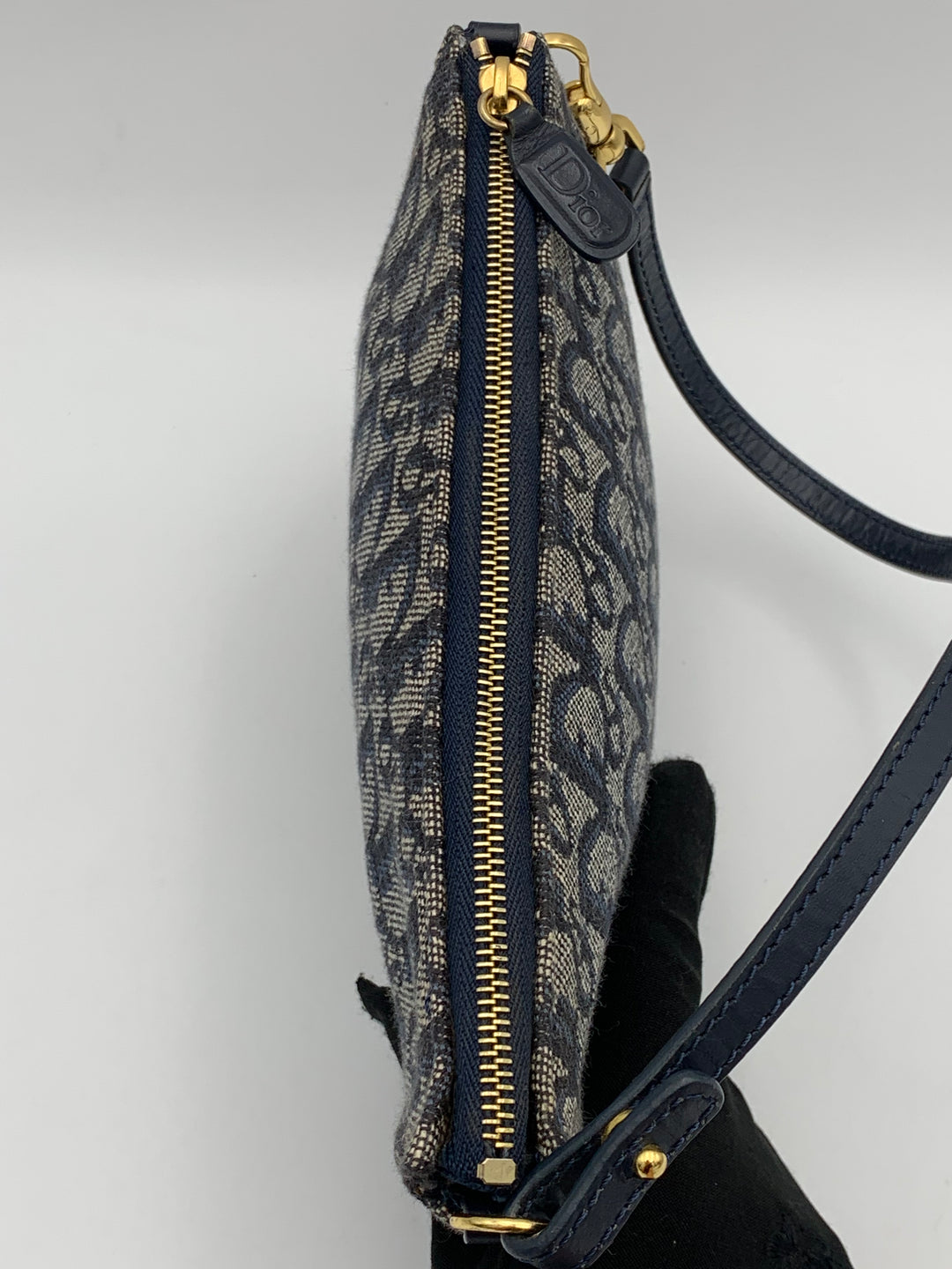 Christian Dior Saddle Blue Oblique Canvas Shoulder Bag