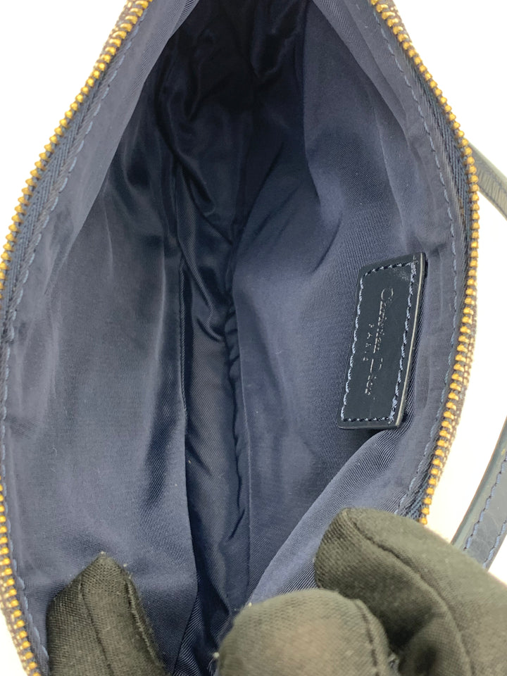 Christian Dior Saddle Blue Oblique Canvas Shoulder Bag