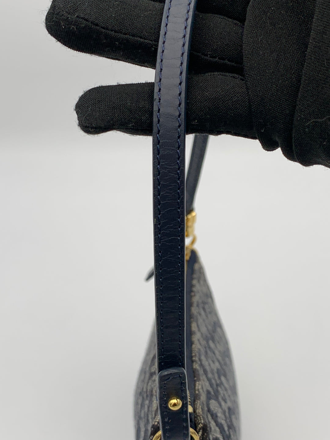 Christian Dior Saddle Blue Oblique Canvas Shoulder Bag