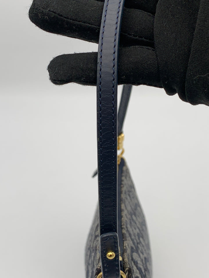 Christian Dior Saddle Blue Oblique Canvas Shoulder Bag