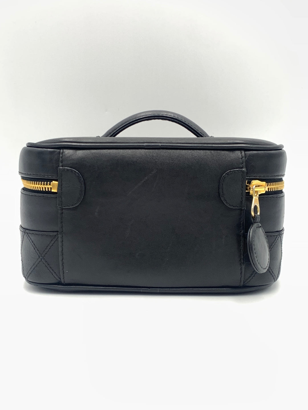 Chanel Bicolore Black Lambskin Leather Vanity Bag