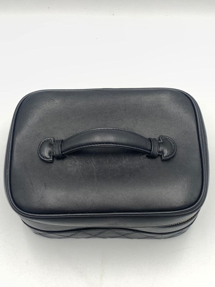 Chanel Bicolore Black Lambskin Leather Vanity Bag