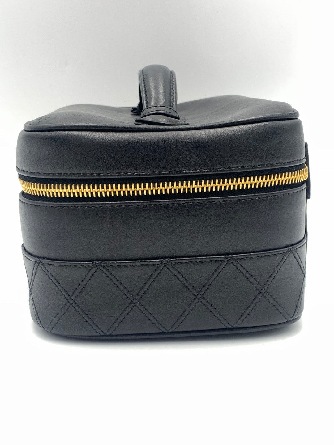 Chanel Bicolore Black Lambskin Leather Vanity Bag