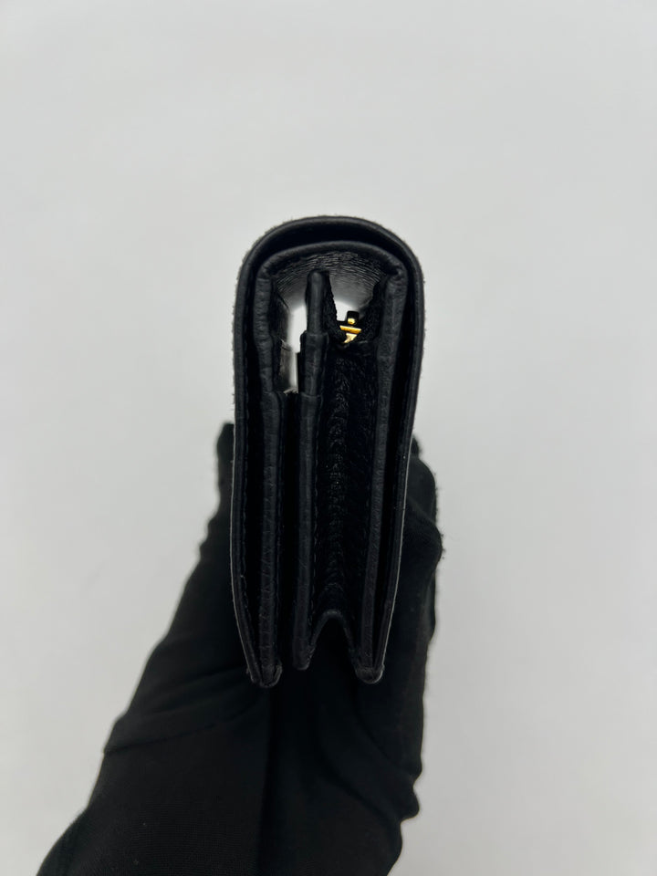 Gucci GG Black Petite Marmont Bi-fold Wallet