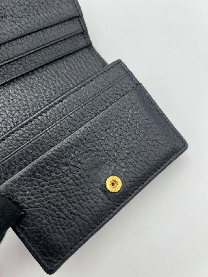 Gucci GG Black Petite Marmont Bi-fold Wallet
