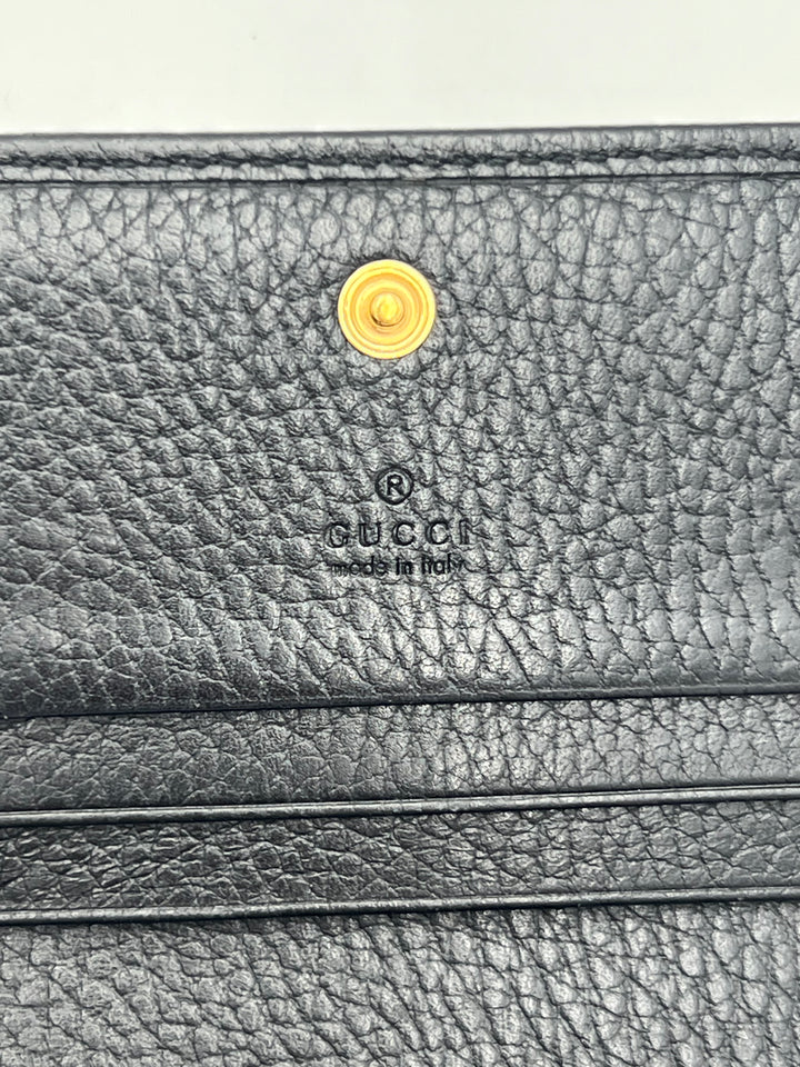 Gucci GG Black Petite Marmont Bi-fold Wallet