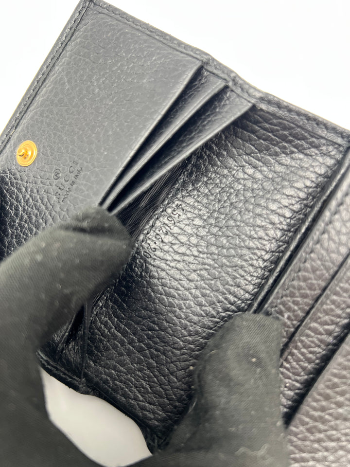 Gucci GG Black Petite Marmont Bi-fold Wallet