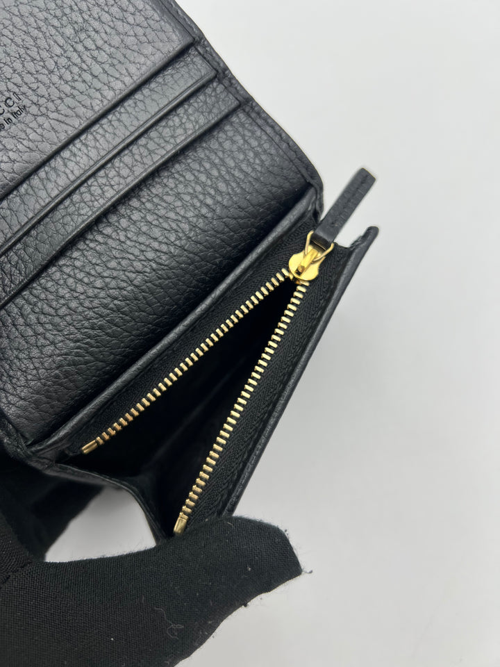 Gucci GG Black Petite Marmont Bi-fold Wallet