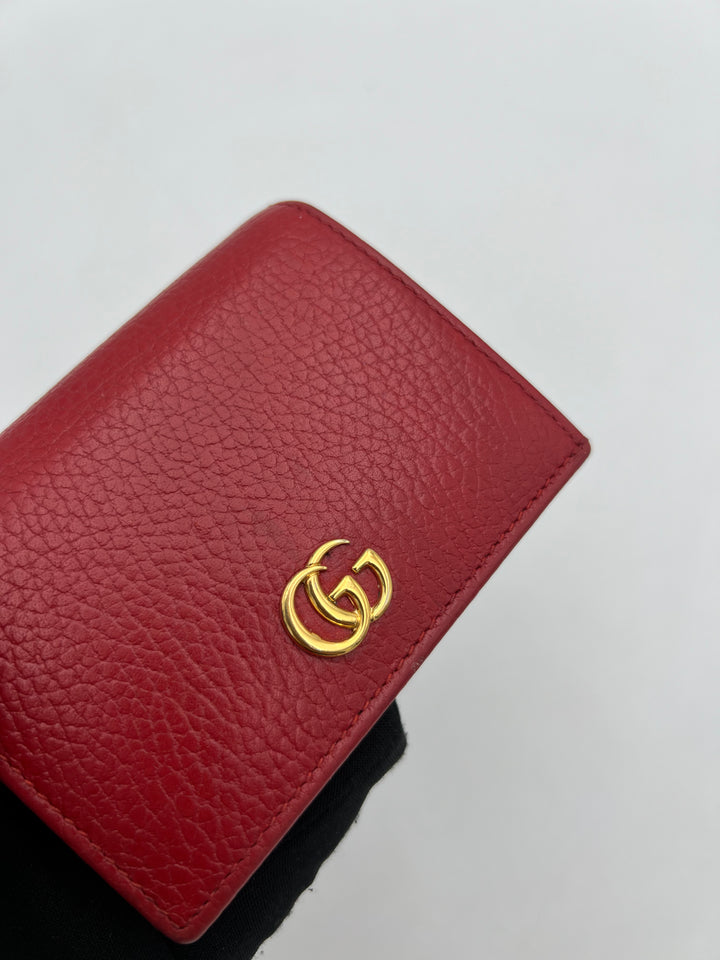 Gucci GG Red Petite Marmont Bi-fold Wallet
