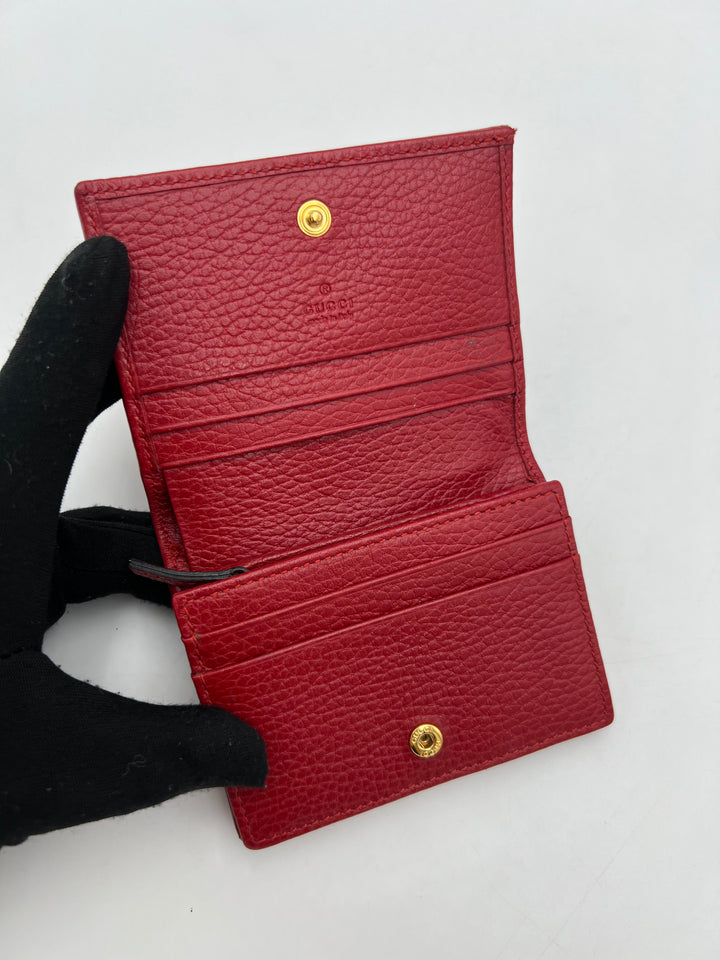 Gucci GG Red Petite Marmont Bi-fold Wallet