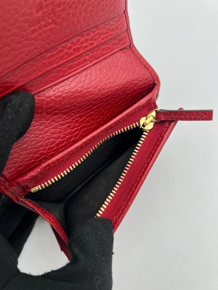 Gucci GG Red Petite Marmont Bi-fold Wallet