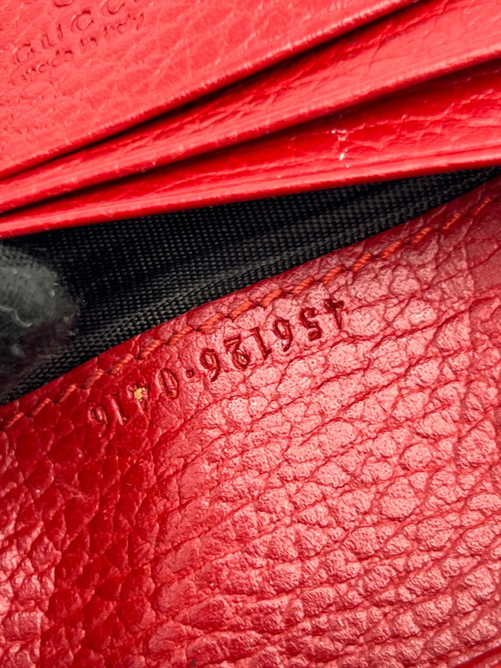 Gucci GG Red Petite Marmont Bi-fold Wallet