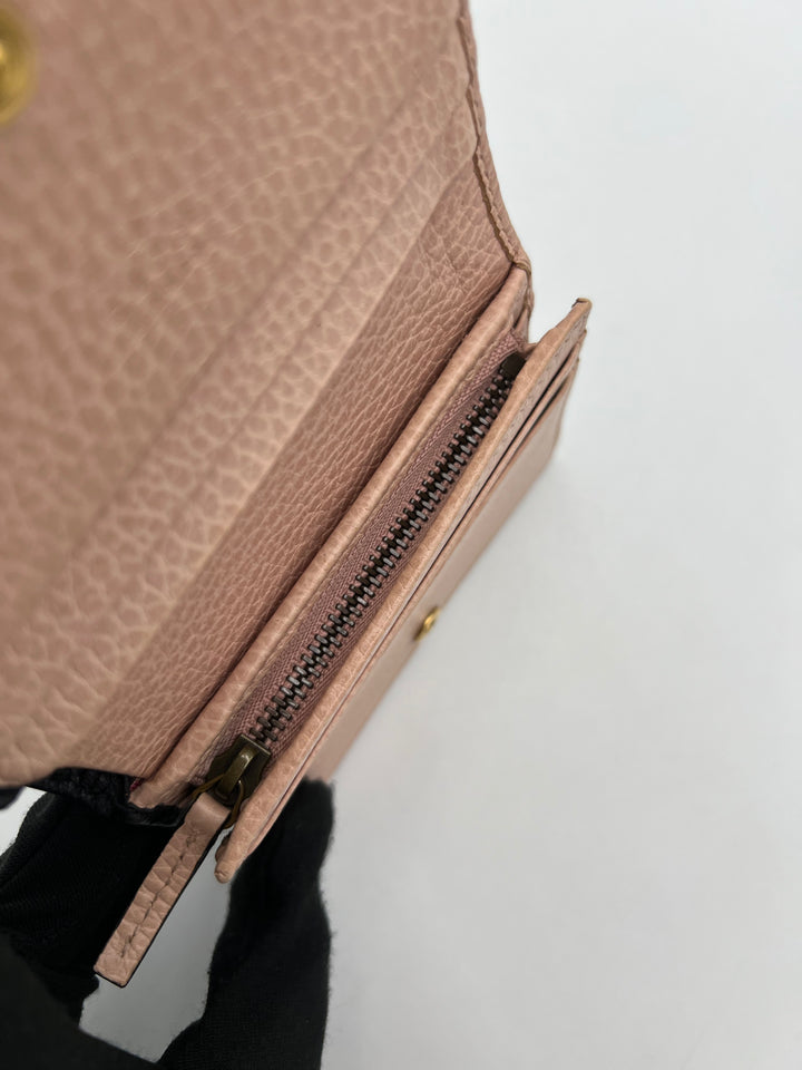 Gucci Black Leather GG Marmont Bow Card Case