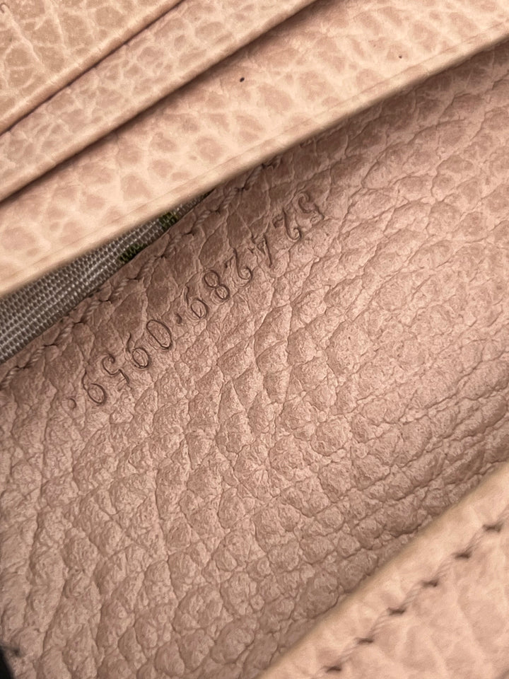 Gucci Black Leather GG Marmont Bow Card Case
