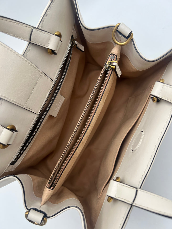 Gucci Small  GG Marmont Matelasse White Calfskin Satchel