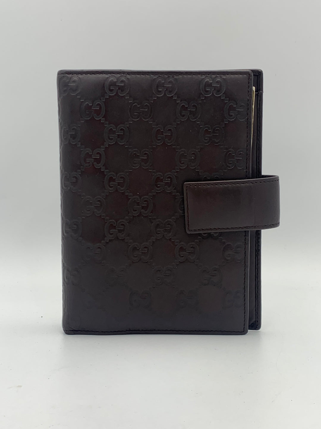 Gucci Guccissima Brown Leather MM Agenda/Notebook Cover