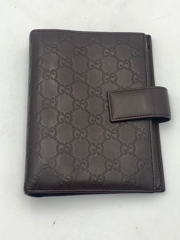 Gucci Guccissima Brown Leather MM Agenda/Notebook Cover