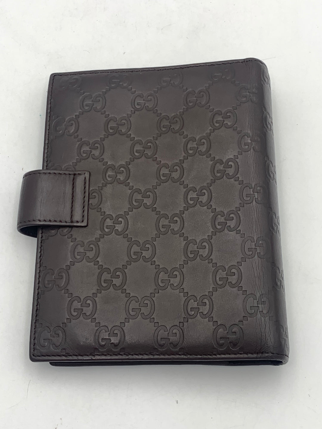 Gucci Guccissima Brown Leather MM Agenda/Notebook Cover