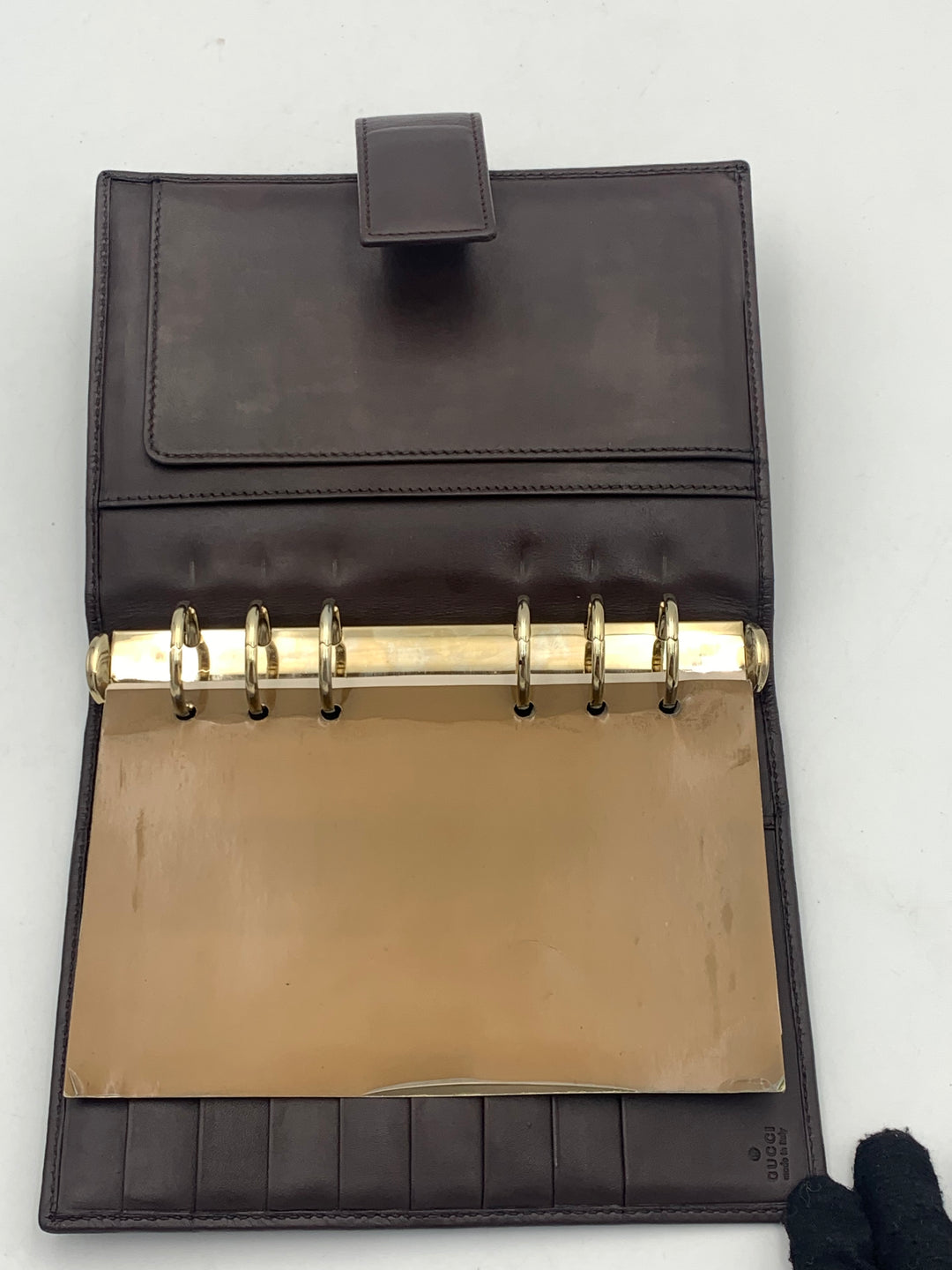 Gucci Guccissima Brown Leather MM Agenda/Notebook Cover