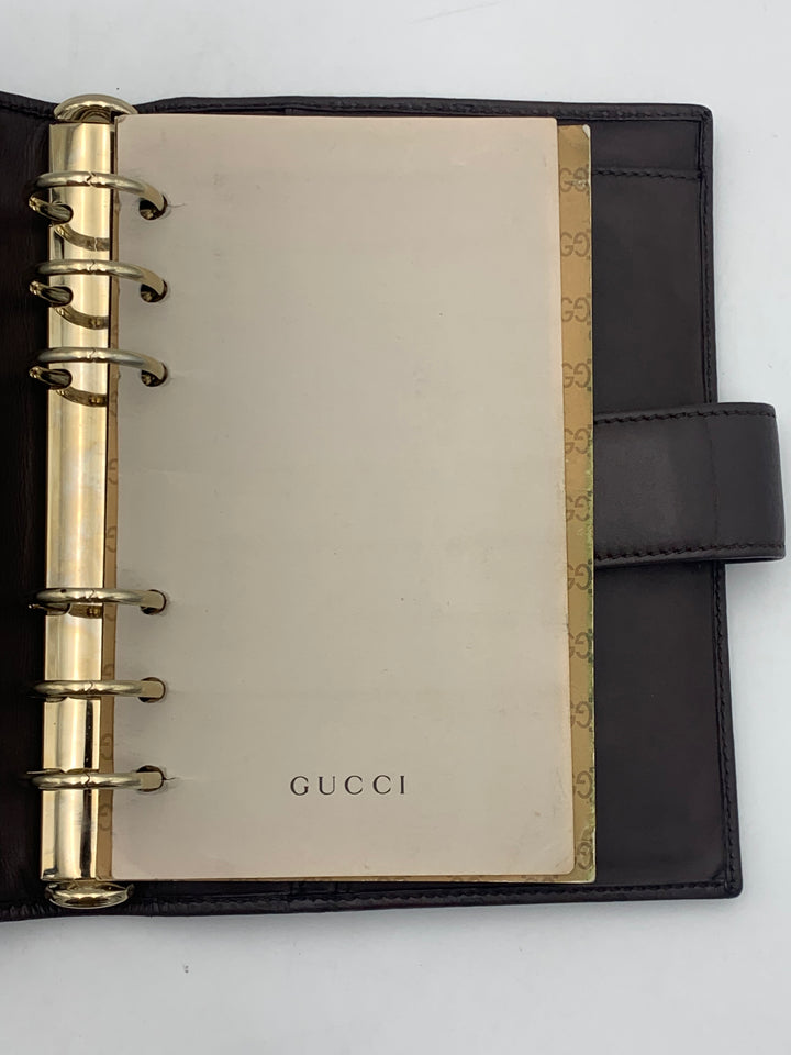 Gucci Guccissima Brown Leather MM Agenda/Notebook Cover