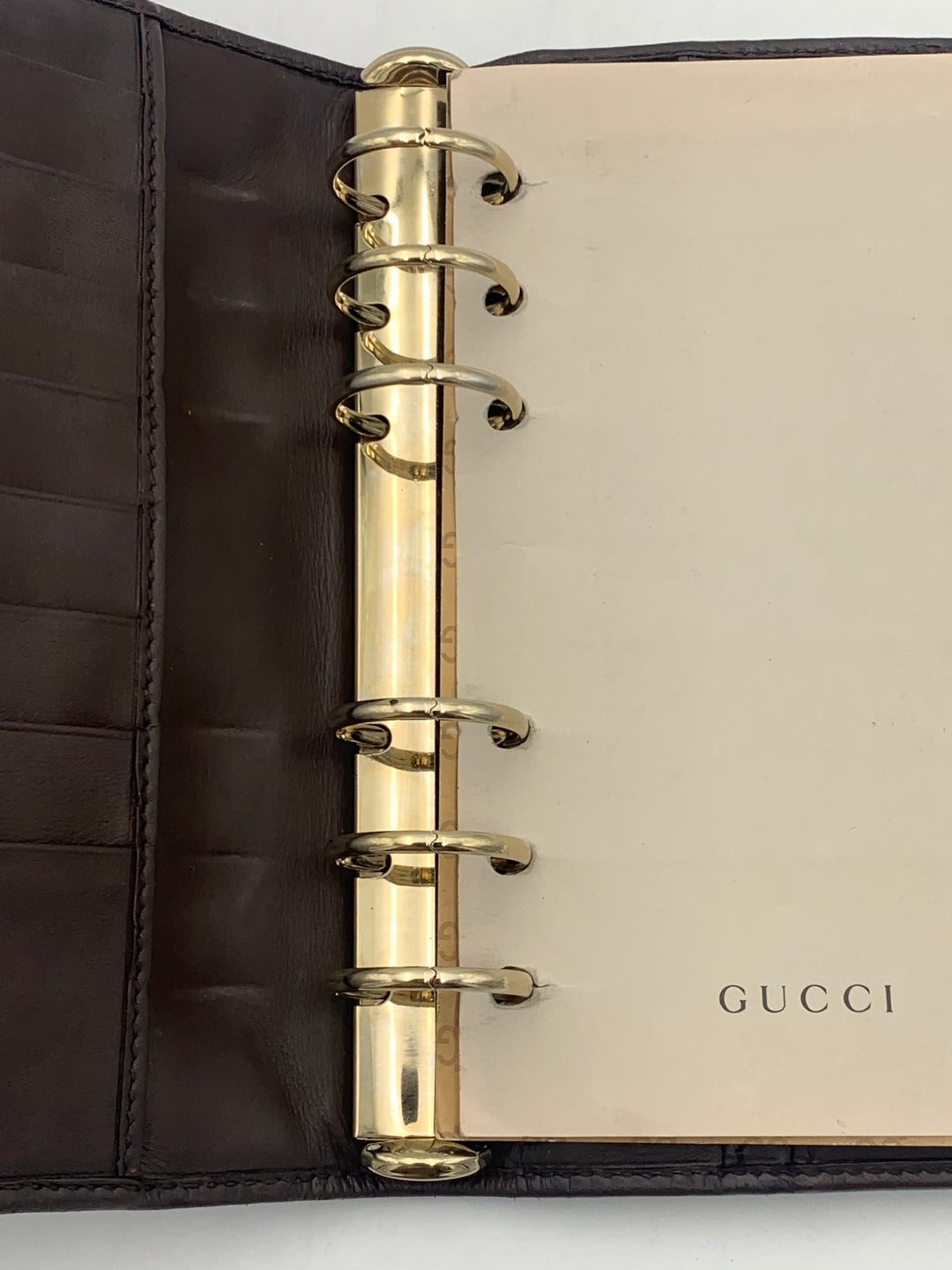 Gucci Guccissima Brown Leather MM Agenda/Notebook Cover