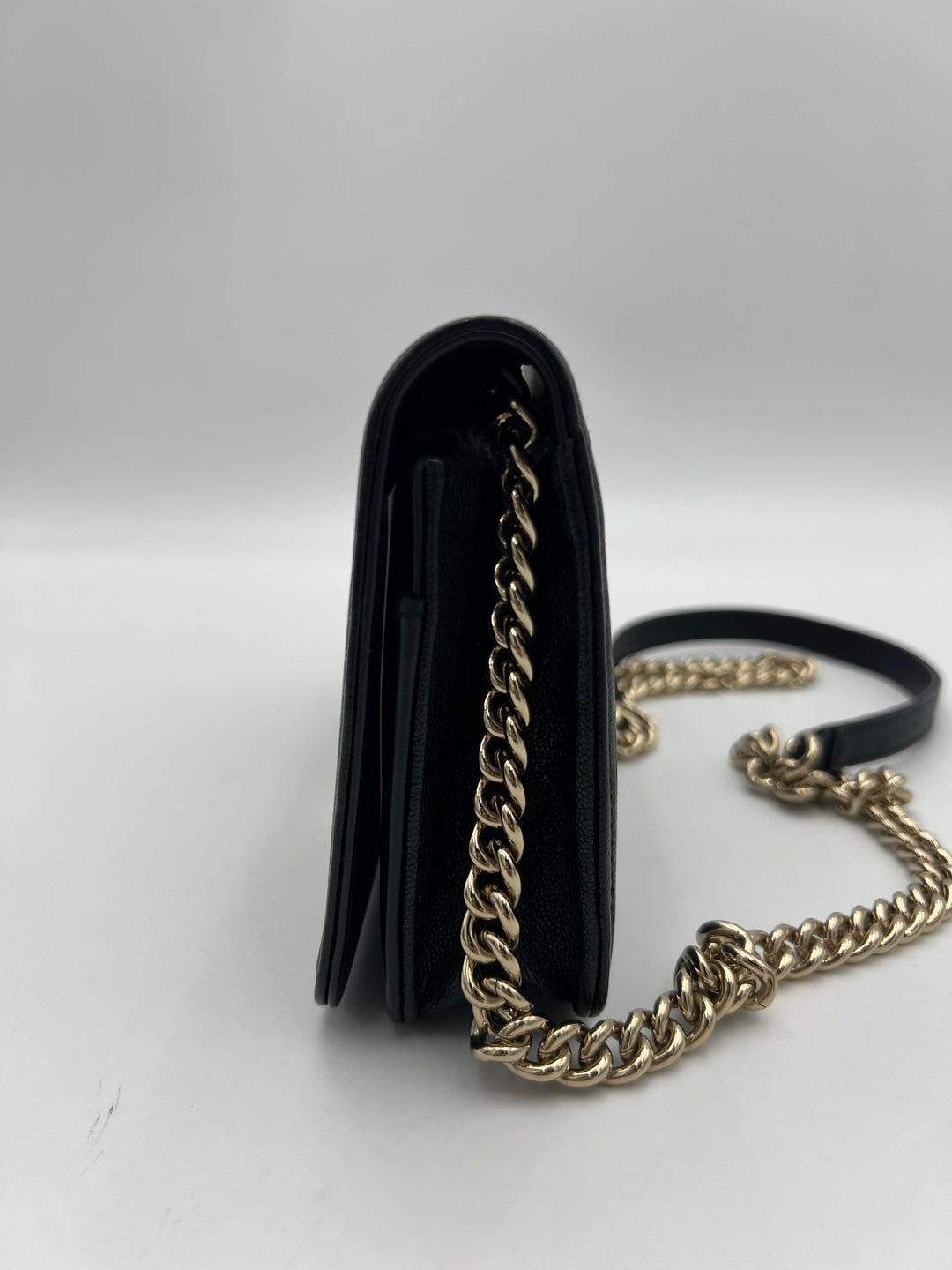 Chanel Boy Black Caviar Leather Wallet on Chain