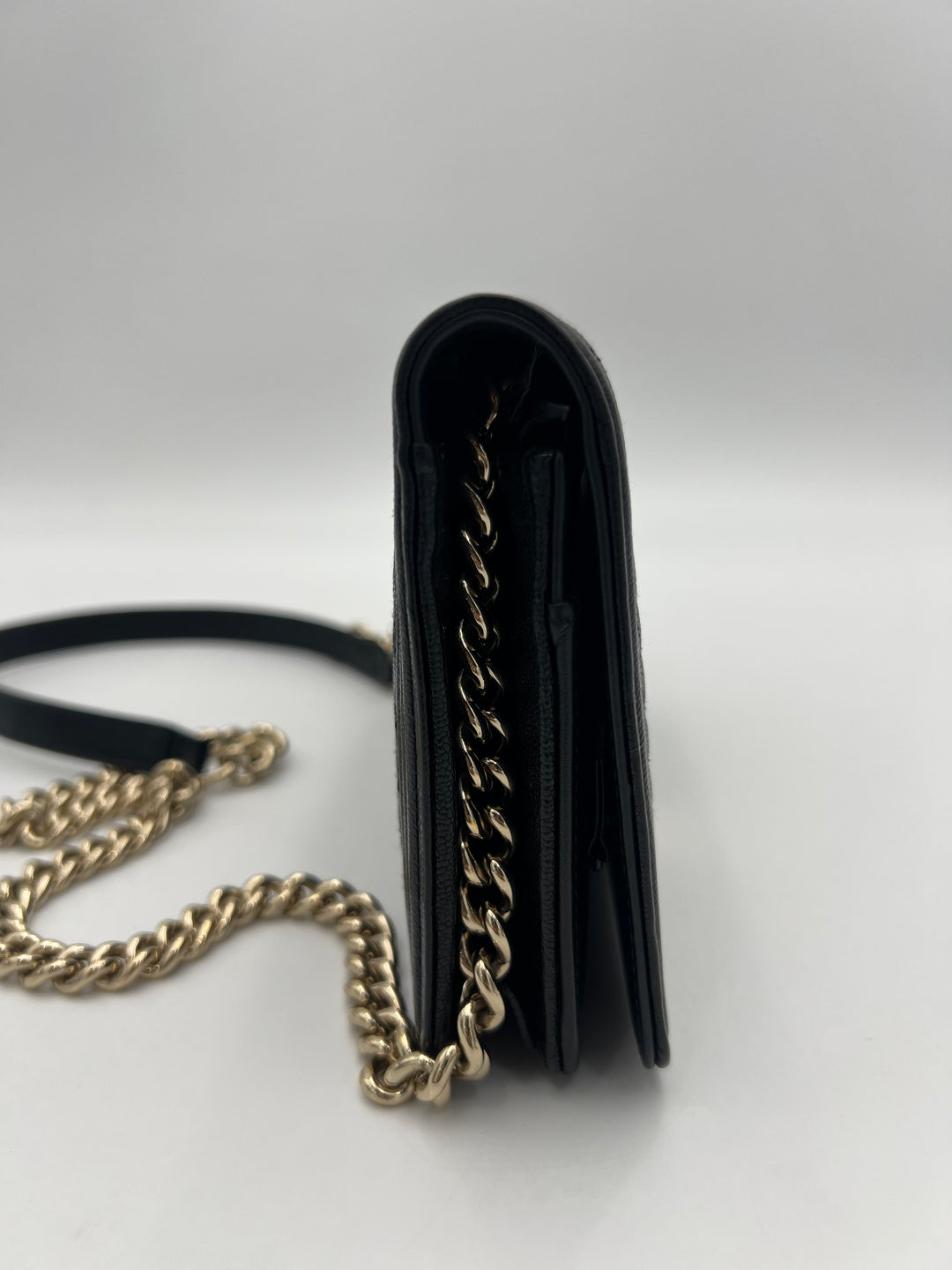 Chanel Boy Black Caviar Leather Wallet on Chain
